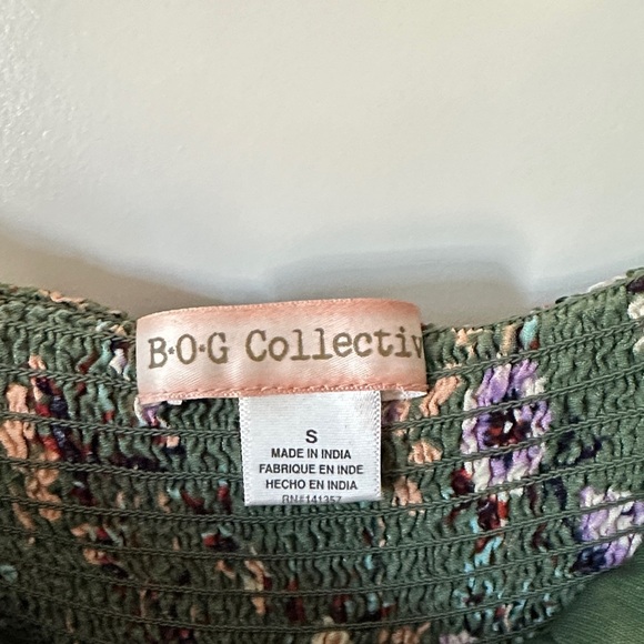 BAND OF GYPSIES | BOG Floral Green Floral Strapless Wide Leg Jumpsuit - Picture 5 of 14